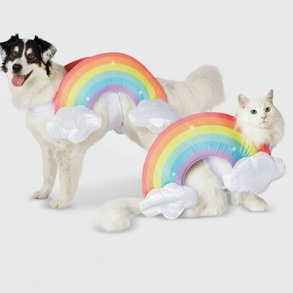 Dog Pet Hyde & EEK! Boutique LIGHT UP RAINBOW Halloween Costume Size XS S M NWT